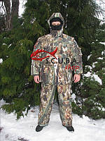 Зимний камуфляжный костюм для рыбалки и охоты VERUS "Зеленый клен" утепленный на флисе