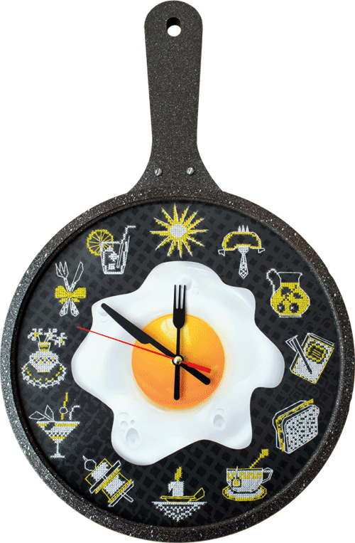 Набір для вишивання нитками. Годинник Час готувати PT6533