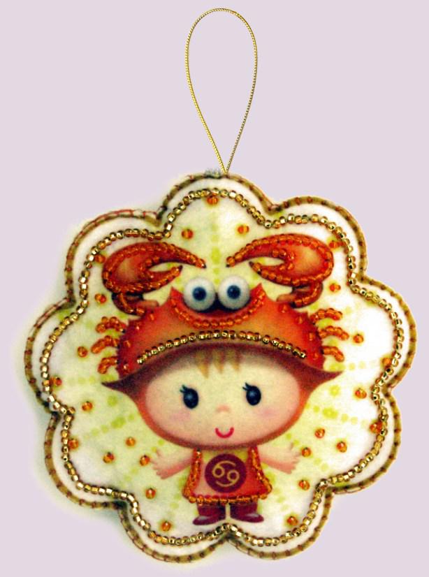 Набір для виготовлення іграшки з фетру для вишивання бісером Рак