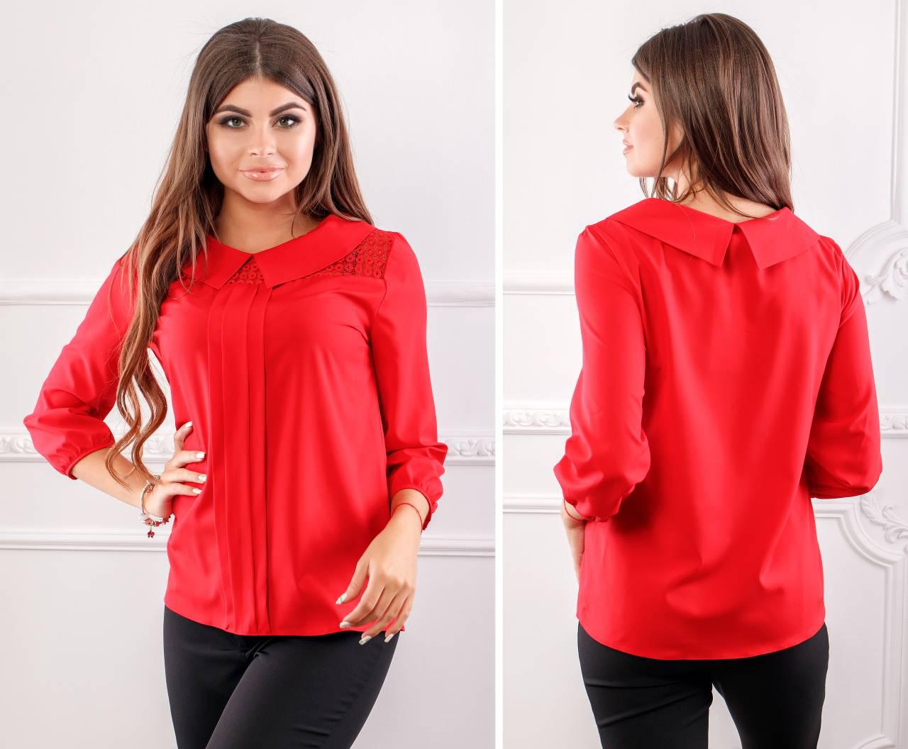 Блуза мереживо арт. 124 червона