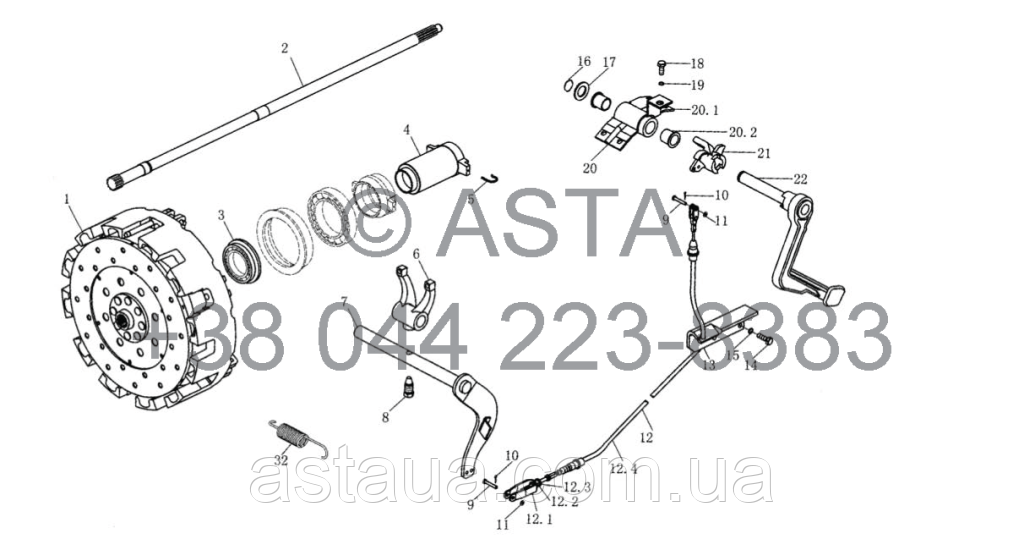 Сцепление в сборе (12-дюймовый) на YTO-X1104 - фото 2 - id-p60978146