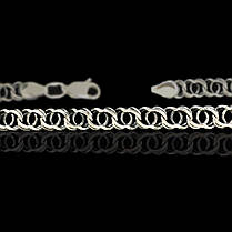 Срібний ланцюжок, 600мм, 27 грамів, Арабська бісмарк, чорніння, фото 2