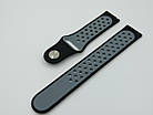 Силіконовий ремінець Sport Nike Style для Xiaomi Amazfit Bip / Lite / 20 мм Чорний / Сірий 1674P, фото 5