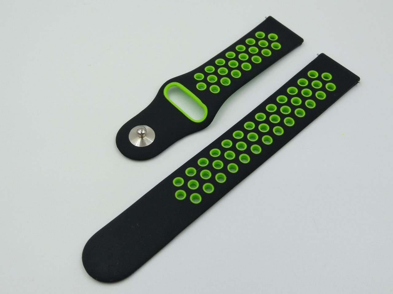 Ремінець Sport Nike Style для Xiaomi AMAZFIT Bip / 20 мм Black / Green (Чорний / Зелений)