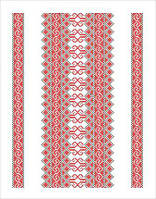 Схема вишивки бісером орнаменту на габардині