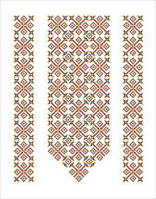 Схема вишивки бісером орнаменту на габардині
