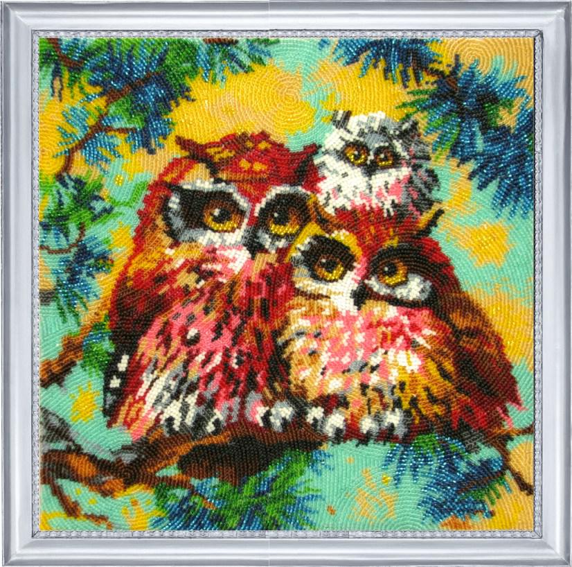 Набір для вишивання бісером Совина сімейка