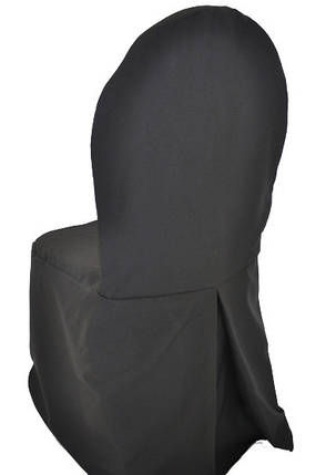 Чохол на стілець із білим бантом Atteks габардиновий чорний весільний/вежкаретний — 1316, фото 2