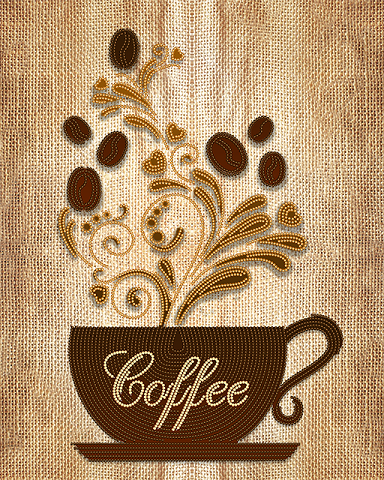 Схема вишивки бісером на атласі Кави  АК3-206