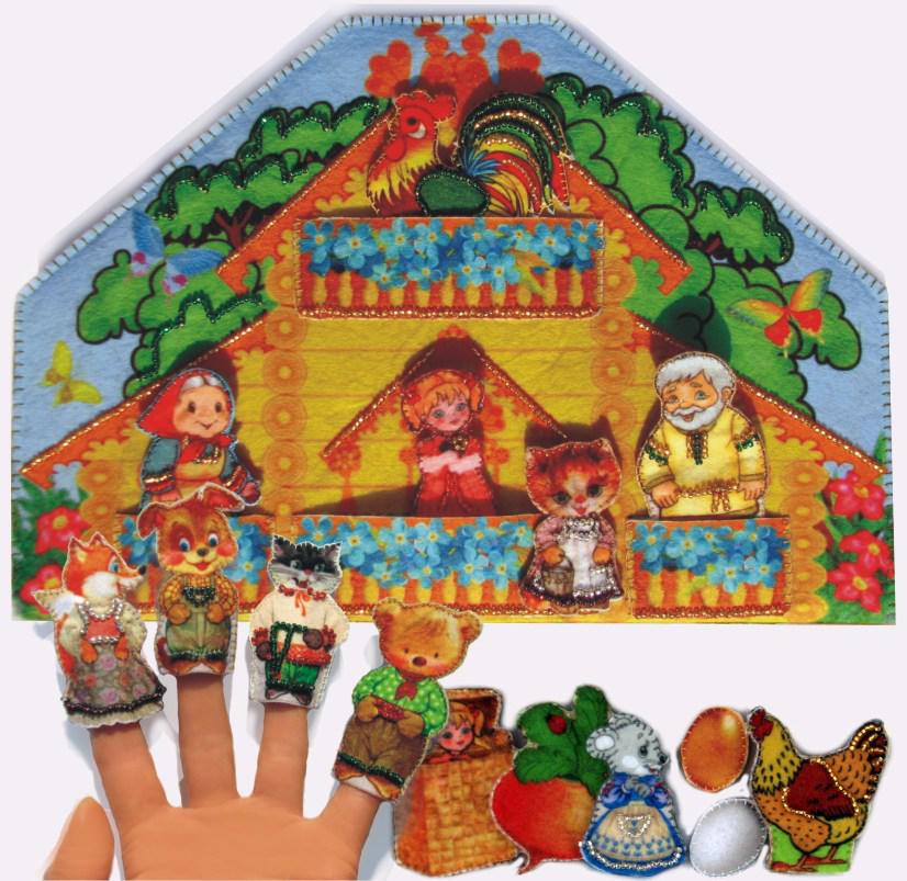 Набір для виготовлення ляльки з фетру для вишивання бісером Пальчиковий театр. 5 сказок