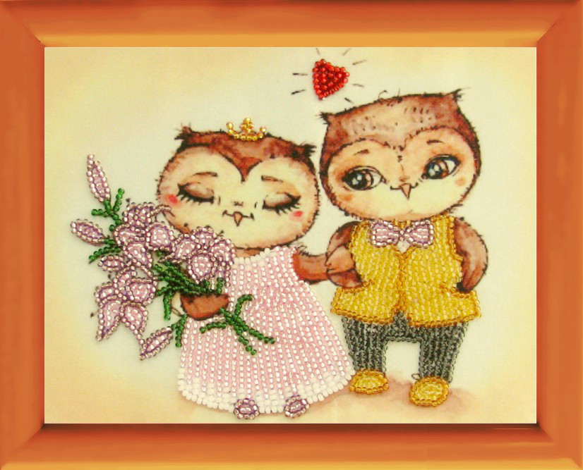 Схема для вишивання бісером на атласі Весільна