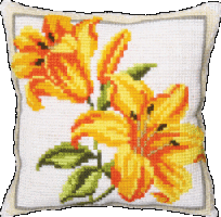 Набір для вишивання подушки хрестиком Лілії РТ-132