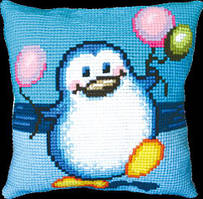 Набір для вишивання подушки хрестиком Пінгвін РТ-137