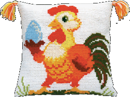 Набір для вишивання подушки хрестиком Півник РТ-152