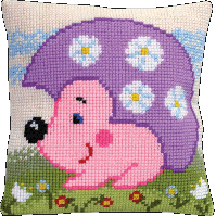 Набір для вишивання подушки хрестиком Їжачок у ромашках РТ-156