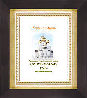 Рамка-кіот під ікону імуну (профіль 1254-74) — 12х14корич. зі сріблястим сріблом. 74)-12х14корич.с серебр.