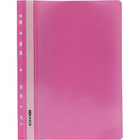 Папка-скоросшиватель Economix E31510-09 А4 с перфорацией глянцевая прозрачный верх розовая