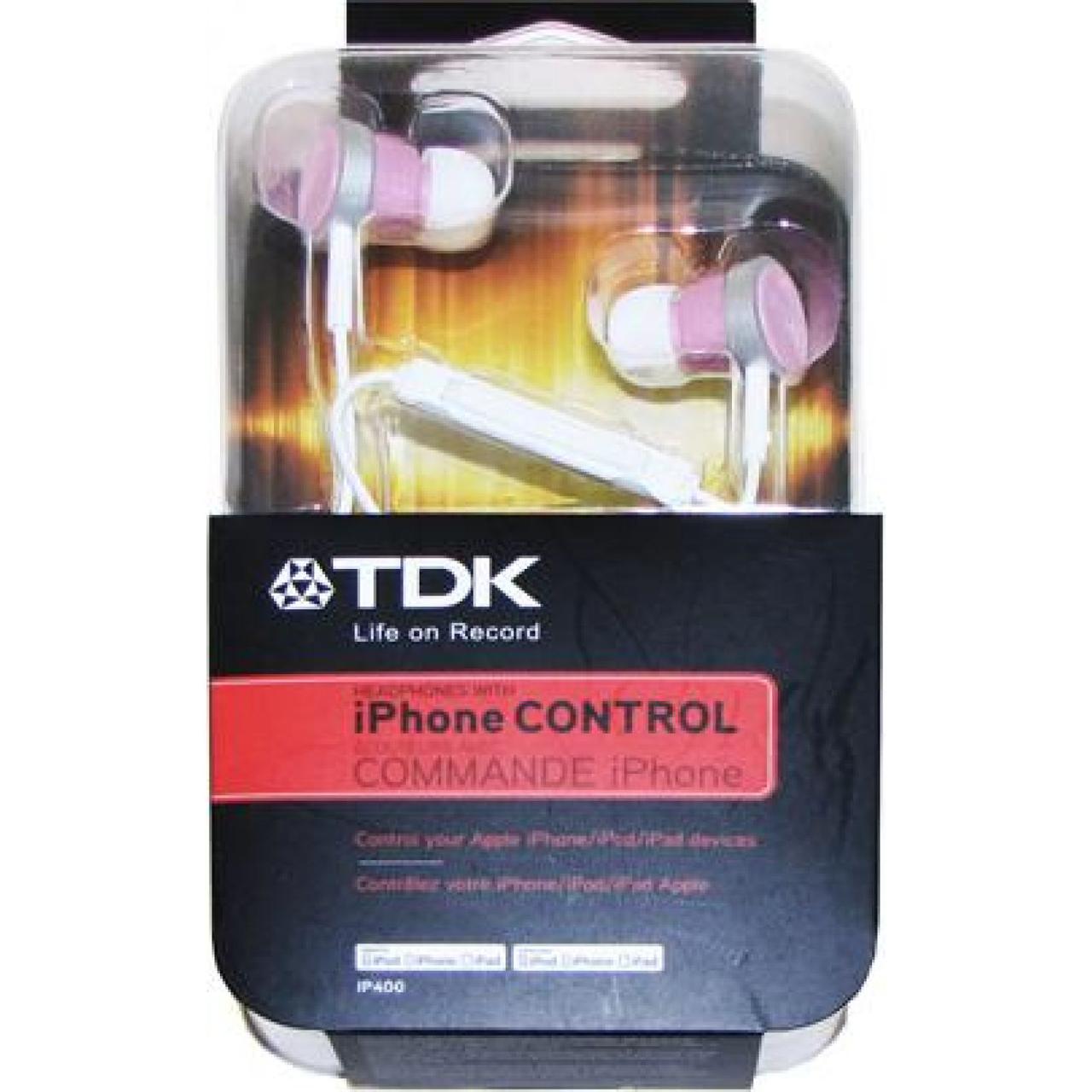 Навушники вакуумні TDK IP400 In-Ear Headphones-iPhone control pink