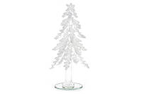 Декоративная стеклянная елка 18см белая