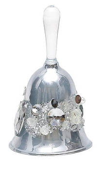 Новорічна прикраса Дзвіночок із кристалами 10 см, набір 12 шт.