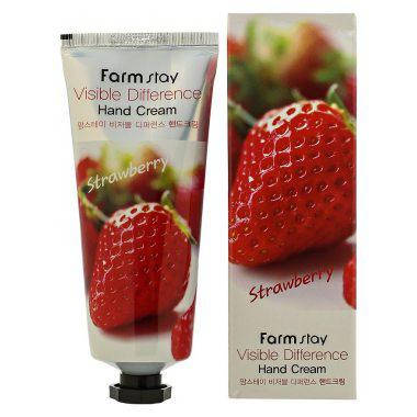 Полуничний зволожувальний рем для рук FarmStay Visible Difference Hand Cream Strawberry 100 мл