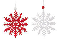 Набор (4шт) новогодних украшений Снежинка 9см, 2 вида, набор 24 шт
