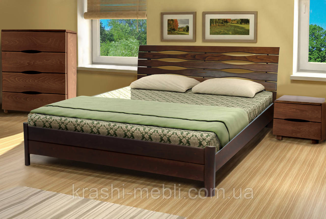 Ліжко дерев'яне двоспальне Марія бук 1,8м