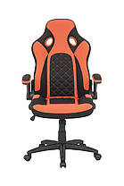 Ігрове крісло Kroz пластик механізм Anyfix тканина чорна з помаранчевими вставками (Special4You-ТМ), фото 2