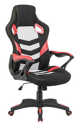 Ігрове крісло Abuse пластик механізм Anyfix тканина чорна, вставки шкірозамінник червоний (Special4You-ТМ), фото 2