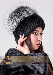Жіноча шапка з одатри з ковпаком із чорнобурки
