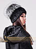 Жіноча шапка з одатри з ковпаком із чорнобурки, фото 3