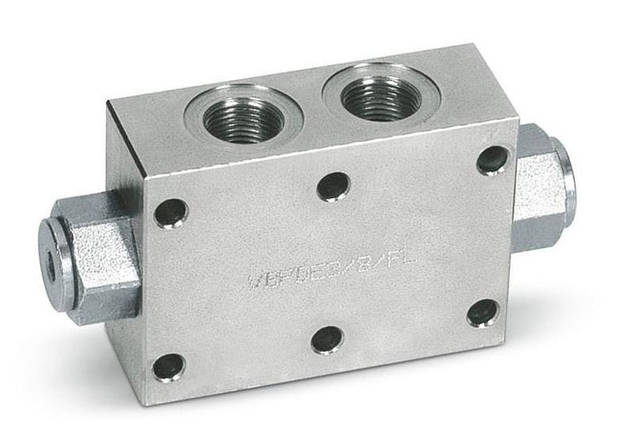 Гідрозамок двосторонній фланцевий VBPDE 1/2" FL, 55 л/хв, фото 1