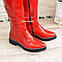 Жіночі лакові ботфорти на низькому ходу, фото 2