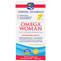 Омега-3 + вечірня примула для жінок (лимон), Nordic Naturals, 120 капсул