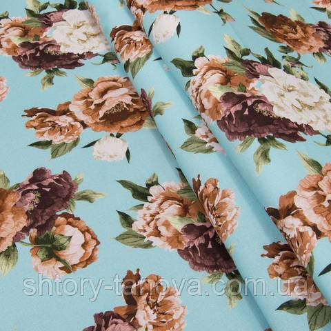 Экокоттон, дрібні півонії, ментол, фото 1