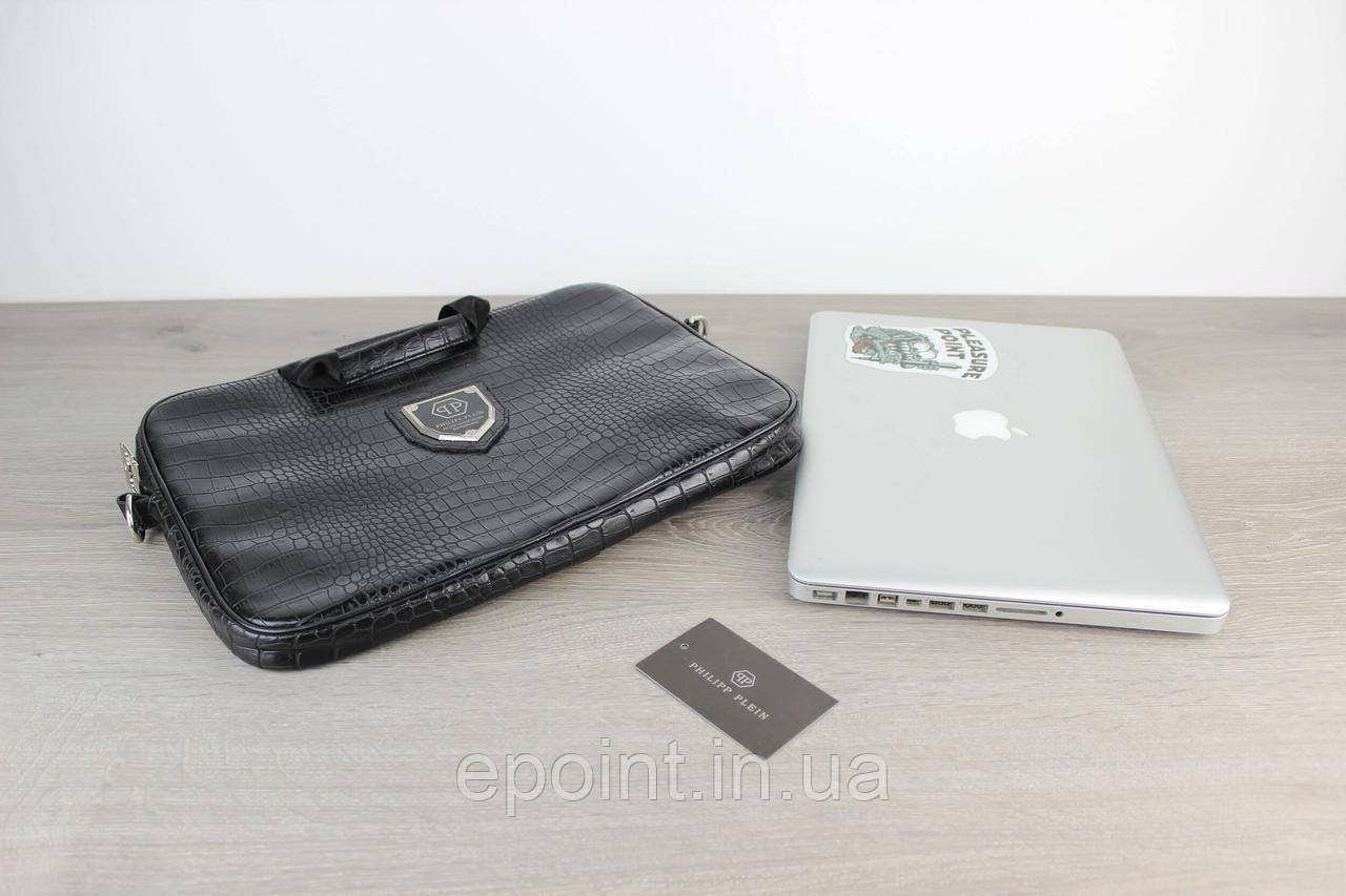 Модний, оригінальний, стильний, вишуканий портфель, сумка для ноутбука 13", чорний колір, фото 1