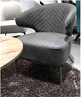 Дизайнерское лаунж кресло Keen (Кин) текстиль, цвет нефтяной серый