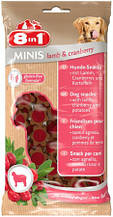Ласощі для собак з ягням і журавлиною 8 in 1 Minis Lamb & Cranberry 100 г