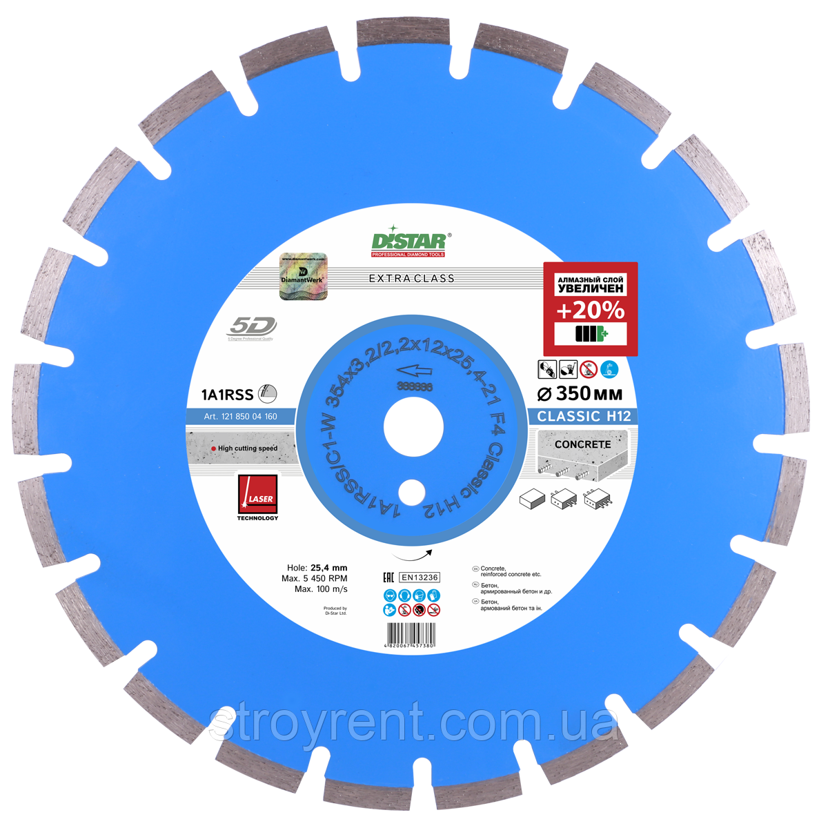 Диск для резки бетона d 350 Distar Classic - аренда, прокат: продажа ...