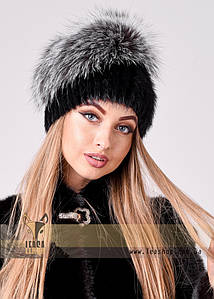 Жіноча хутряна шапка з розкішним хутряним ковпаком із чорнобурки