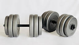 Розбірні гантелі WCG GREY 2 по 25 кг (Набірні, пластикове покриття, гантелі для дому) R_R_17