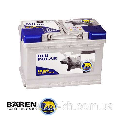 Автомобільні акумулятори BAREN BLU POLAR 6СТ-80 Аз 730 А R