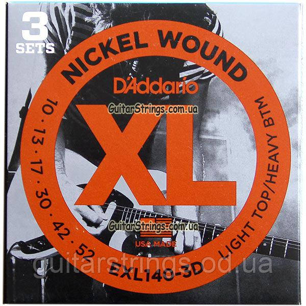 Струни d'addario EXL140-3D Nickel Wound 10-52 3 sets