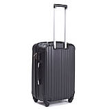 Чемодан дорожній WINGS 2011 модель DUBAI з пластику ABS Plus середній чорний, фото 3