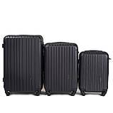 Чемодан дорожній ( ручна кладь ) WINGS 2011 модель DUBAI малий 55х40х20 чорний, фото 2