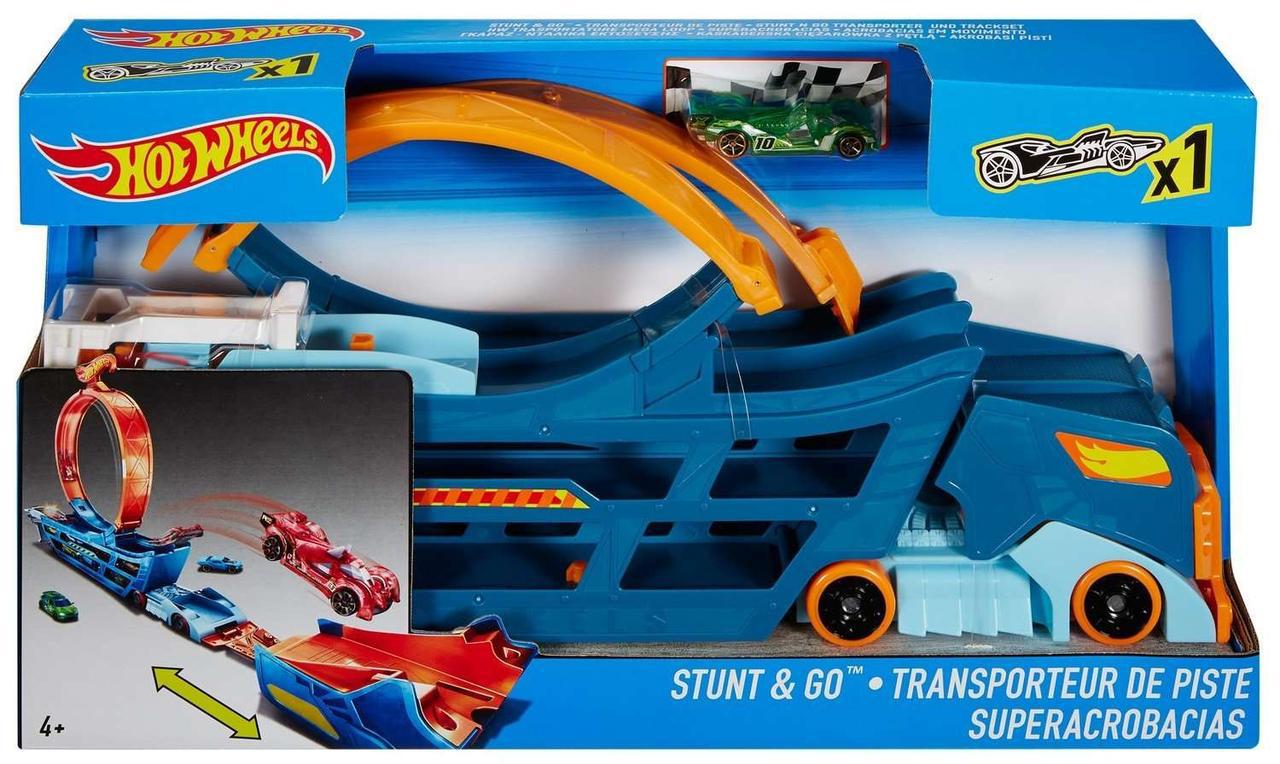 Трек-трансформер Трюки та перегони Hot Wheels Stunt and Go Track DWN56