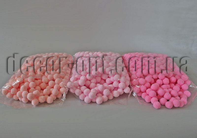 Фетрові оксамитові помпони однотонні 2,0 см/E500 шт.