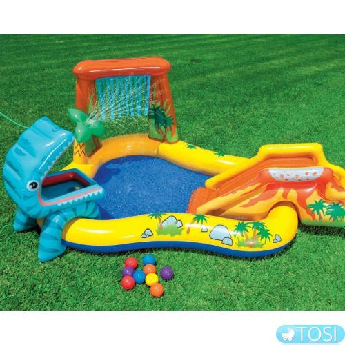 

Детский водный игровой центр. Детский бассейн Динозавр 57444 249-191-109 см 11/32.9