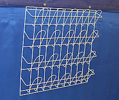 Стелаж, полиця для поліграфічної продукції навісна кошикова 4 ряди по 5 комірок