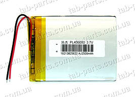 Батарея (акумулятор) для планшета 2500 мА·год, Li-Pol 3.7 В, 80*60*4 мм